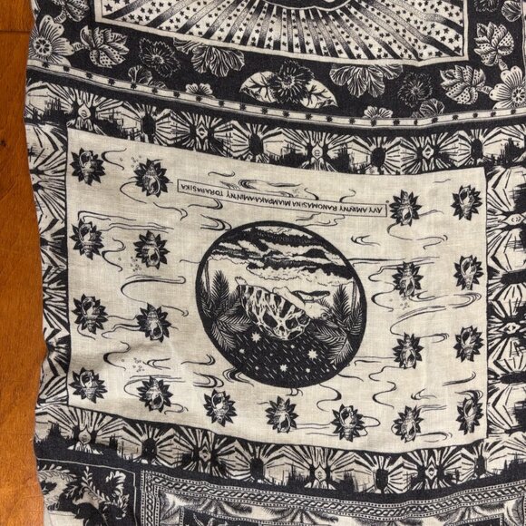 Desmond & Dempsey Women Linen Dress Size XL Midi Spaghetti Strap Tropical Beachy - Picture 16 of 16